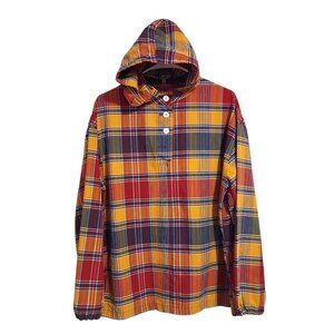 FLORENCE WALSH VINTAGE 60's plaid hoodie shirt long sleeve‎
